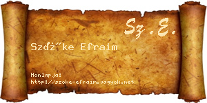 Szőke Efraim névjegykártya